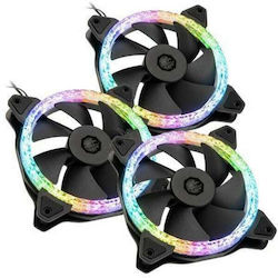 Bitspower Notos Case Fan 120mm με RGB Φωτισμό και Σύνδεση 4-Pin PWM 3τμχ