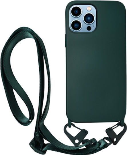 Vivid Strap Задна корица Силикон с Каишка Pine Green (iPhone 13 Pro)
