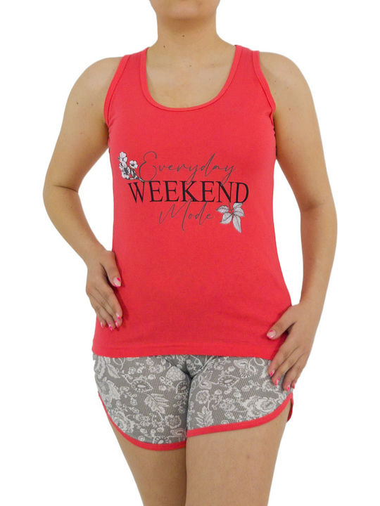 Pijama de weekend pentru femei, coral S22