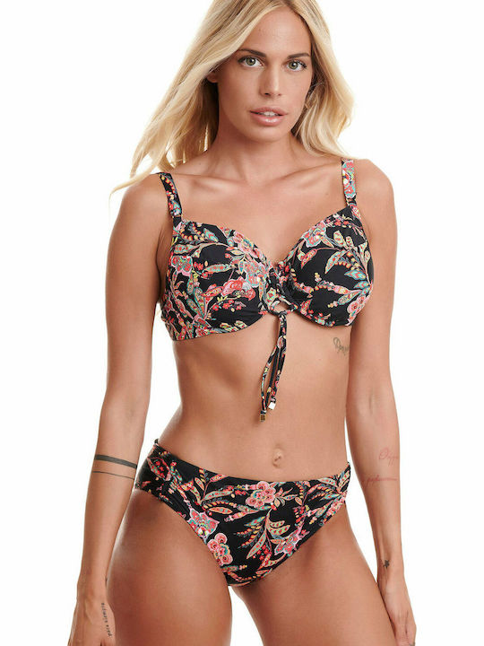 Set Bikini Floral Μαύρο