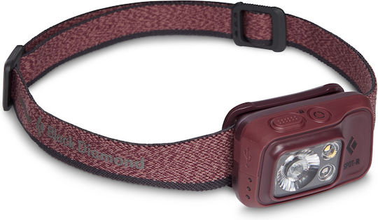 Black Diamond Rechargeable Headlamp LED IP67 with Maximum Brightness 400lm Spot 400-r Bordeaux Red