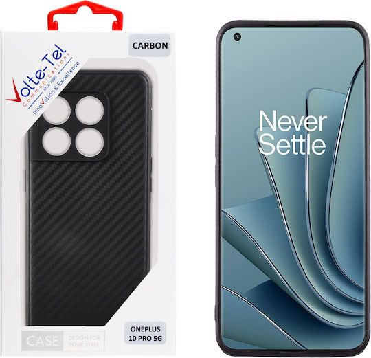 Volte-Tel Carbon Camera Protective Umschlag Rückseite Silikon Schwarz (OnePlus 10 Pro)