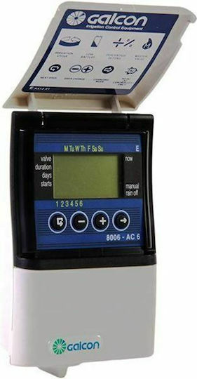Galcon 8006 AC-6 Προγραμματιστής Ποτίσματος Πίνακα Ρεύματος 6 Στάσεων