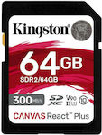 Kingston Canvas React Plus SDXC 64GB Klasse 10 U3 V90 UHS-II