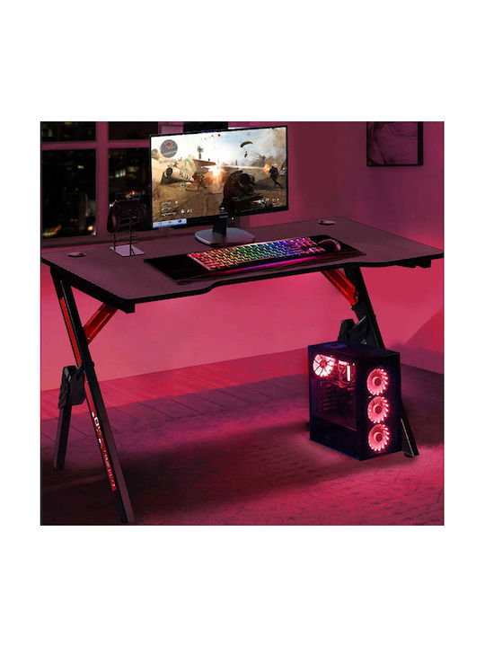Γραφείο Gaming Ξύλινο Μαύρο με Μεταλλικά Πόδια 120x60x73εκ.