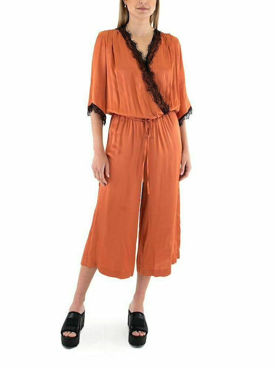 ATHINA KLO SATIN CRUAZE JUMPSUIT WOMEN ATHINA KLO ΠΟΡΤΟΚΑΛΙ (S22-56B)