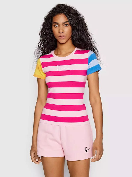 Karl Kani Feminin Tricou Cu dungi Multicolor