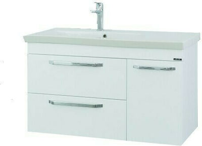 Martin Dode 85 Bench with sink Glossy Lacquer L84xW44xH60cm White