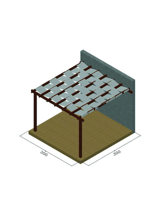 Pergolă De Grădină Din Lemn Cu Tavan 500x400cm