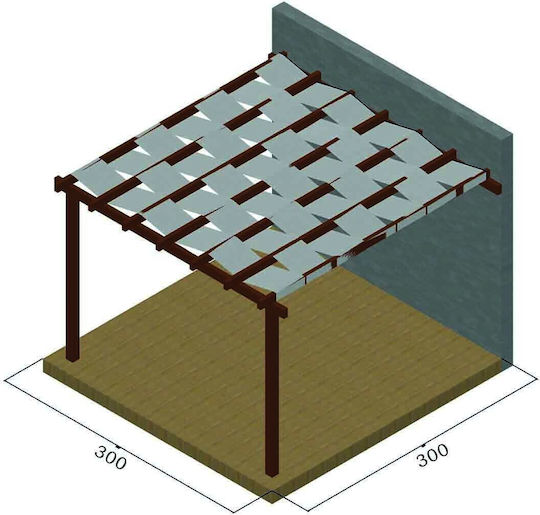 Πέργκολα Κήπου από Ξύλο με Οροφή 500x400cm