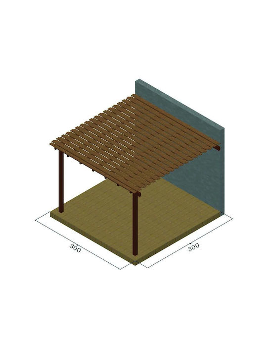 Garden Pergola Made of Wood with Ceiling 400x400cm