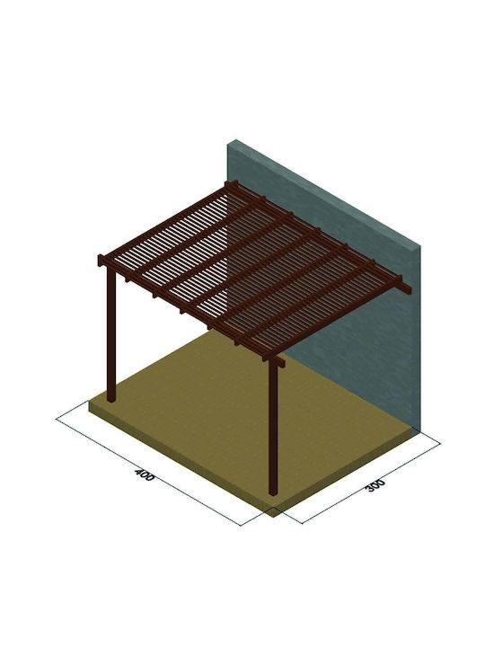 Pergolă De Grădină Din Lemn Cu Tavan 400x300cm