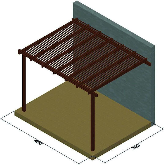 Garden Pergola from Wood with Ceiling 400x400cm