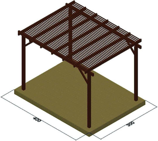 Gartenlaube aus Holz mit Decke 400x400cm