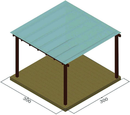 Πέργκολα Κήπου από Πλαστικό με Οροφή 500x400cm