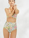 Slip Bikini Talie Înaltă Floral
