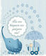 Greeting Card Baptism 9x11cm in Light Blue Color