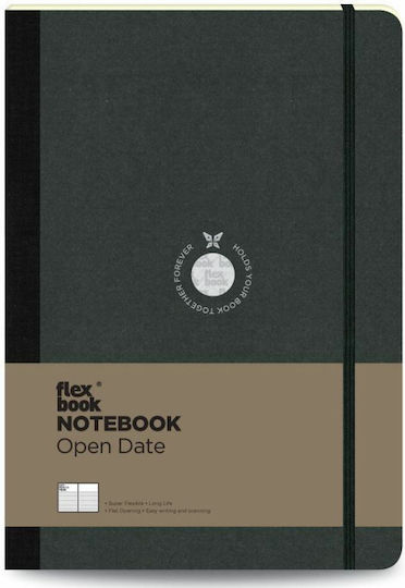 The Writing Fields FlexBook Notebook B5 Ruled with Elastic Black