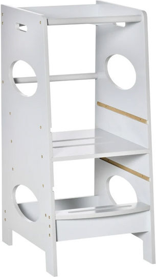 Learning Tower made of Wood Gray HomCom