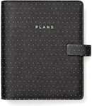 Filofax Moonlight Pocket Săptămânal Organizator Negru Piele