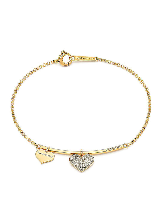 Rebecca Women's Bracelet made of Silver Gold Plated with Diamond