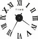 vidaXL 3D Wall Clock Sticker Plastic Black Ø100cm