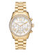 Michael Kors Lexington Women's Watch Chronograph with Gold Metal Bracelet