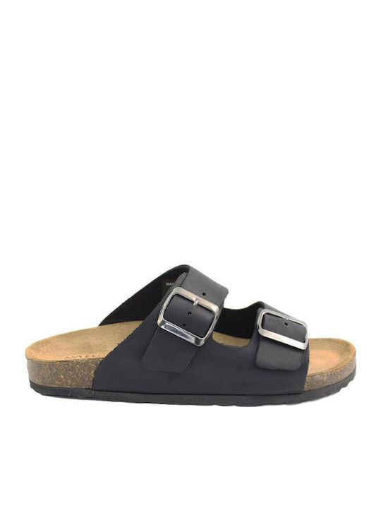 Relaxshoe Δερμάτινα Σανδάλια Μαύρα Relaxshoe Δερμάτινα Σανδάλια Μαύρα