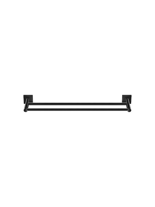 Sanco Iconic Double Wall-Mounted Bathroom Rail ​60x4.5cm Black 26705-M116