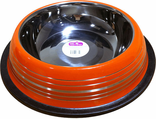 Pet Camelot 6664 Edelstahl Schalen Futter & Wasser für Hund 1.92lt in Orange Farbe
