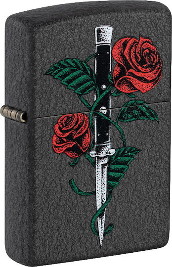 Zippo Tattoo Design Αντιανεμικός Αναπτήρας Φλόγας Rose Dagger