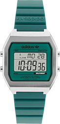 Adidas Digital Chronograph Watch with Rubber Strap Green