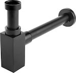 Ferro Quadro Brass Siphon Sink with Output 32mm Black