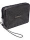 Toiletry Bag Beach Glitter Black 23cm