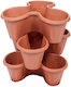 Composition Pot Set 3 pieces Triple Stackable Ø53x20cm 60lt Plastic Ceramic 1.95kg TRIFOGLIO BAMA Italy