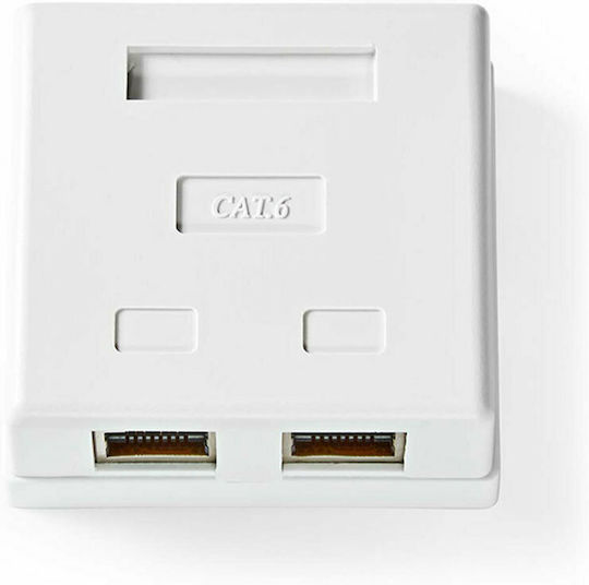 Nedis Двойна Външно мрежово контактно гнездо RJ45 Тип Cat6 в цвят Бял CCGP89130WT
