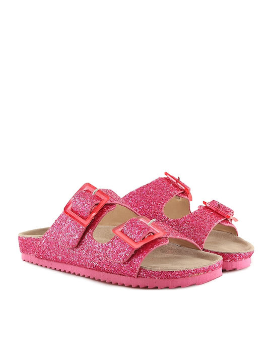 Women's Flat Sandals in Fuchsia Color