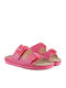 Women's Flat Sandals in Fuchsia Color