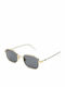 Gast Studio Men's Sunglasses with Gold Metal Frame and Black Lens STU03
