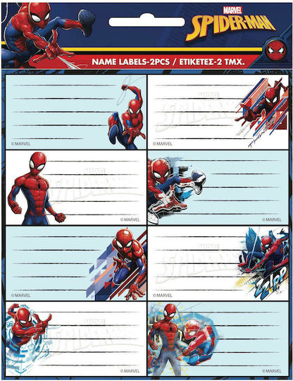 Gim Notebook Labels Spiderman 2pcs