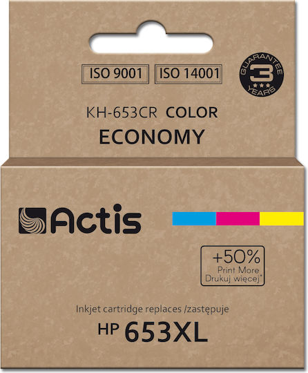Actis Συμβατό Μελάνι Εκτυπωτή InkJet HP 653XL 3YM74AE 300 Σελίδων 18ml Πολλαπλό (Color) 1τμχ