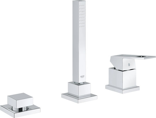 Grohe Eurocube Комплект смесител и душ слушалка за вграждане за вана 2 изхода Chrome