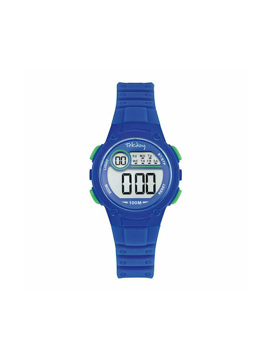 Tekday Kinder Digitaluhr mit Kautschuk/Plastik Armband Blau