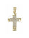 Mertzios.gr Gold Cross 14K Double Sided