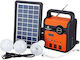 Solar Lighting System 3 Lamps Radio with USB Charging EP-371BT