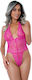 Daring Intimates Heart Lace Teddy Sexy Κορμάκι με Δαντέλα Pink