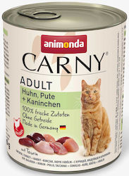 Animonda Carny Adult Wet Food for Adult Cats Hypoallergenic In Can with Turkey / Chicken / Rabbit 1pc 800gr