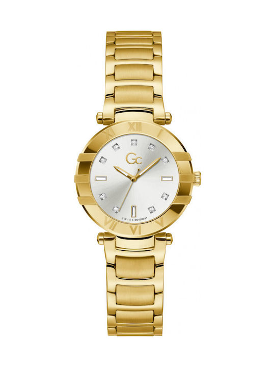 GC Watches Cruise Γυναικείο Ρολόι 32mm Μπαταρίας με Χρυσό Μεταλλικό Μπρασελέ