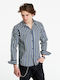 Fuck It Stripe Long-sleeved Shirt Striped Navy Blue