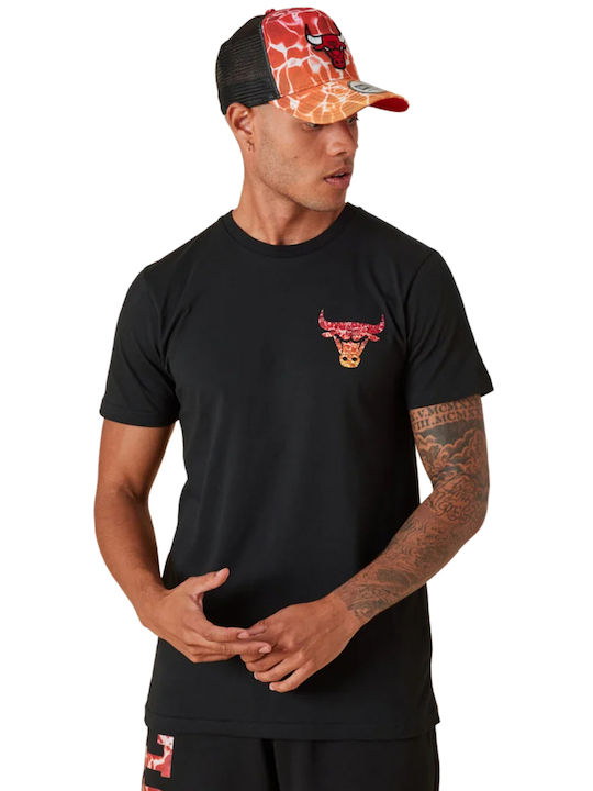 New Era Chicago Bull Αθλητικό Ανδρικό T-shirt Μαύρο με Λογότυπο